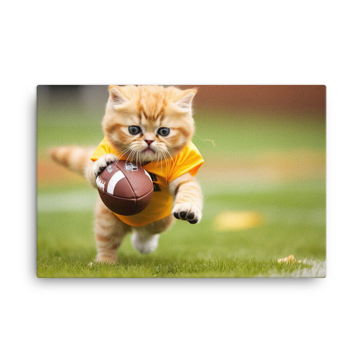 Exotic Shorthair Football Player Canvas - PosterfyAI.com