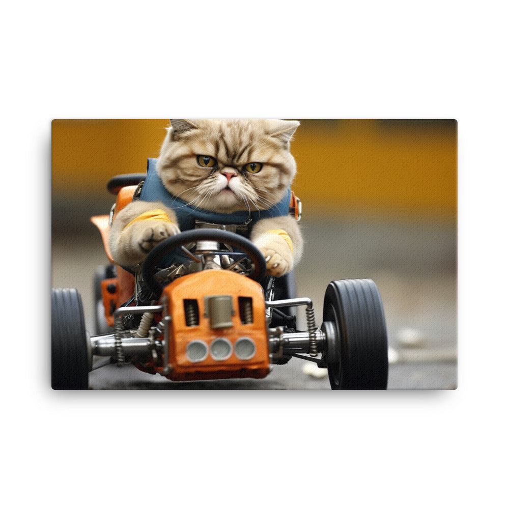 Exotic Shorthair Motorsport Athlete Canvas - PosterfyAI.com