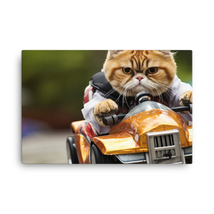 Exotic Shorthair Motorsport Athlete Canvas - PosterfyAI.com