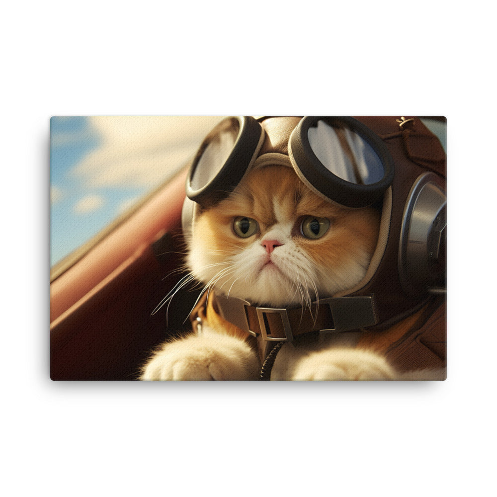 Exotic Shorthair Pilot Canvas - PosterfyAI.com