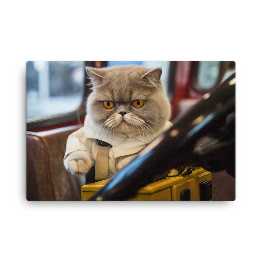 Exotic Shorthair Transit Operator Canvas - PosterfyAI.com