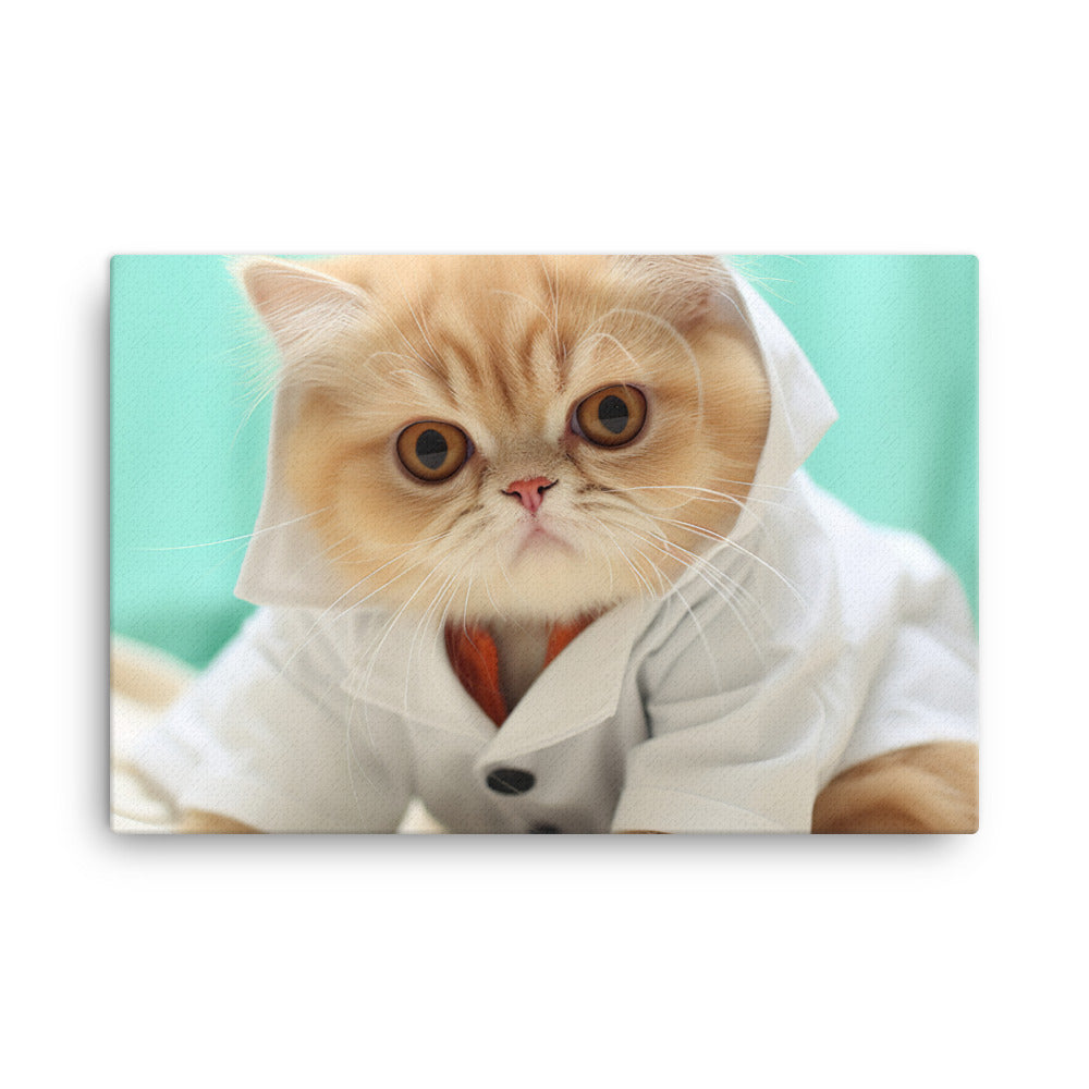 Exotic Shorthair Nurse Canvas - PosterfyAI.com