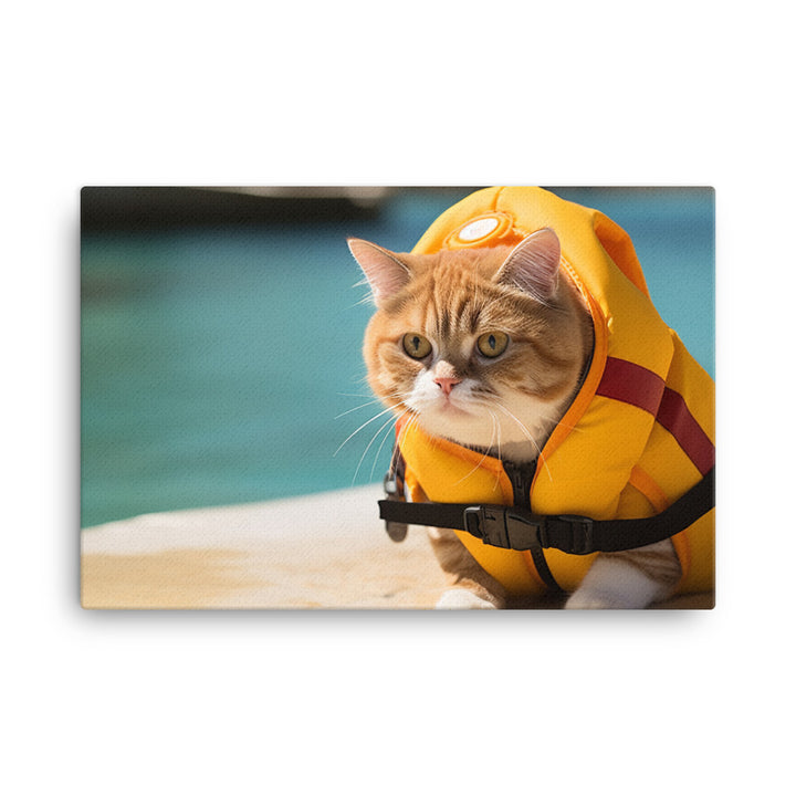 Exotic Shorthair Lifeguard Canvas - PosterfyAI.com