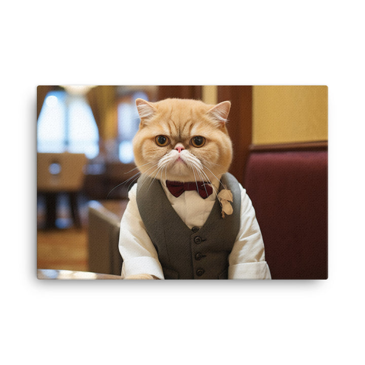 Exotic Shorthair Hotel Staff Canvas - PosterfyAI.com