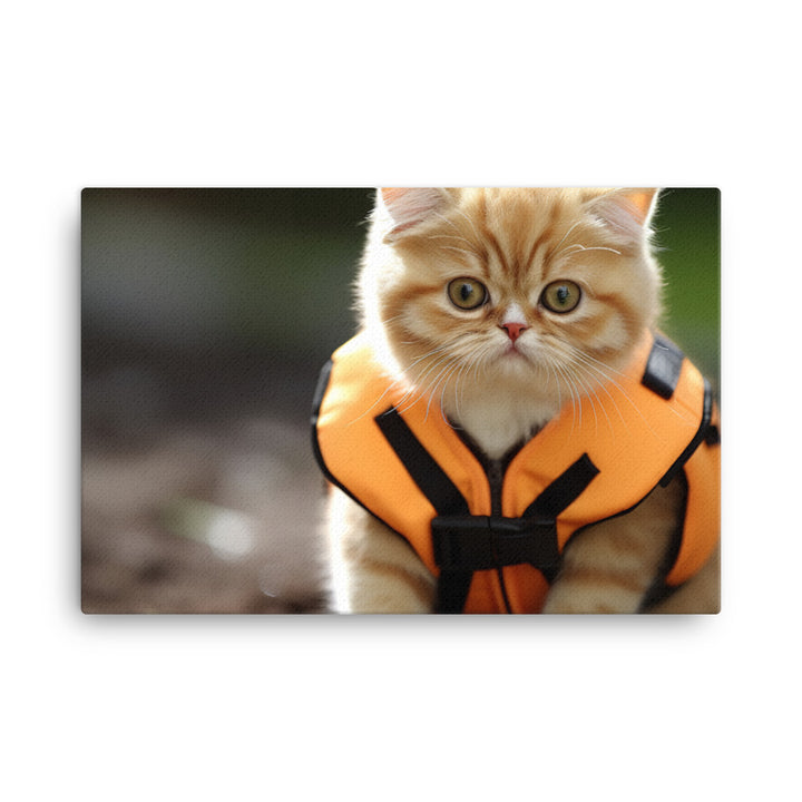 Exotic Shorthair Security Officer Canvas - PosterfyAI.com