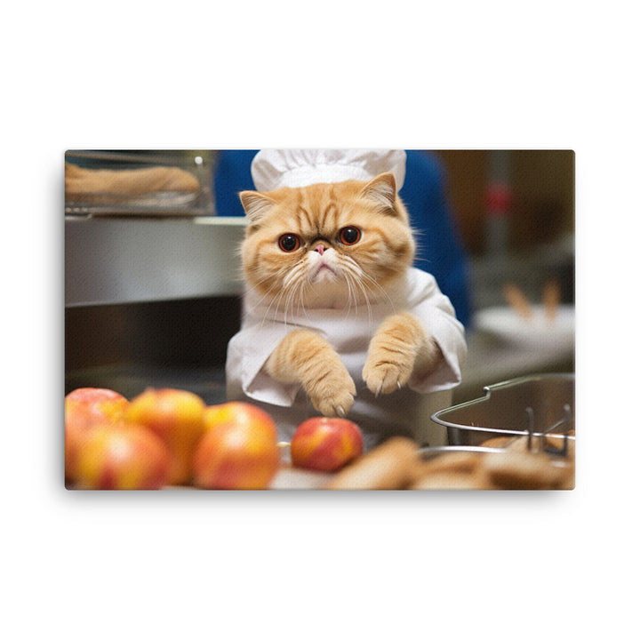 Exotic Shorthair Fast Food Crew Canvas - PosterfyAI.com