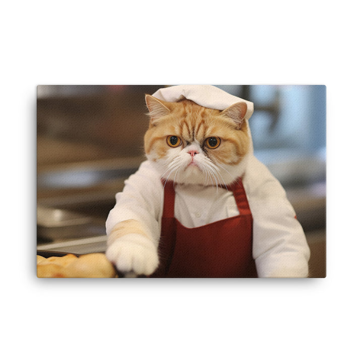 Exotic Shorthair Fast Food Crew Canvas - PosterfyAI.com