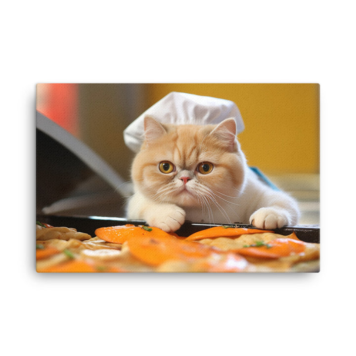 Exotic Shorthair Fast Food Crew Canvas - PosterfyAI.com