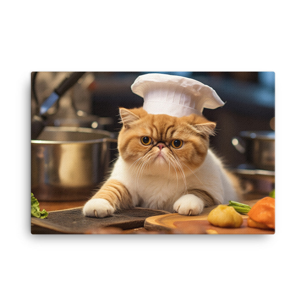 Exotic Shorthair Chef Canvas - PosterfyAI.com