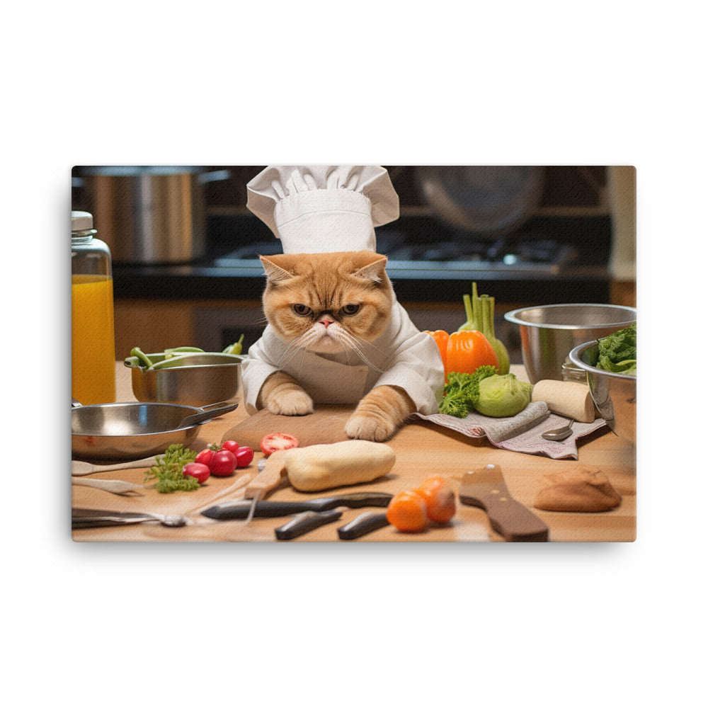 Exotic Shorthair Chef Canvas - PosterfyAI.com