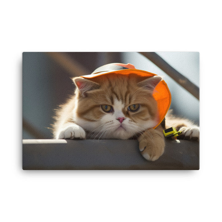 Exotic Shorthair Contractor Canvas - PosterfyAI.com