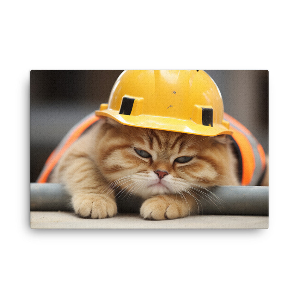 Exotic Shorthair Contractor Canvas - PosterfyAI.com