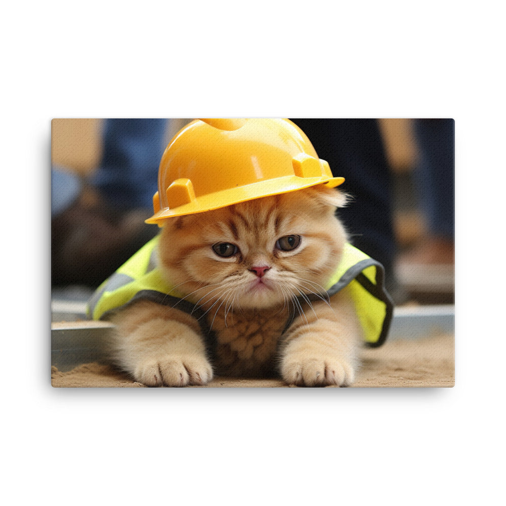 Exotic Shorthair Contractor Canvas - PosterfyAI.com