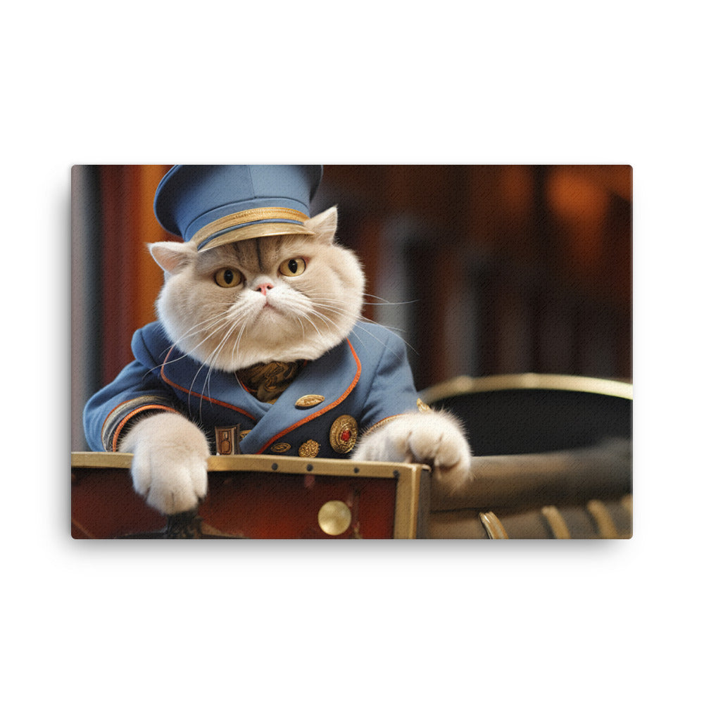 Exotic Shorthair Transit Operator Canvas - PosterfyAI.com