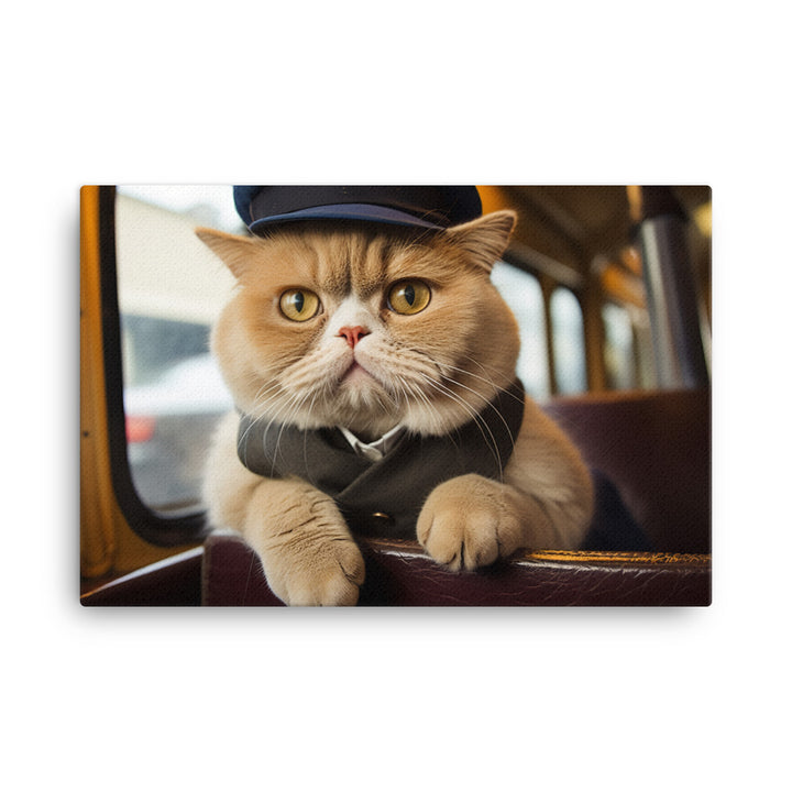 Exotic Shorthair Transit Operator Canvas - PosterfyAI.com