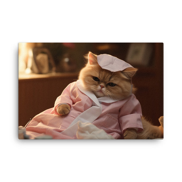 Exotic Shorthair Nurse Canvas - PosterfyAI.com