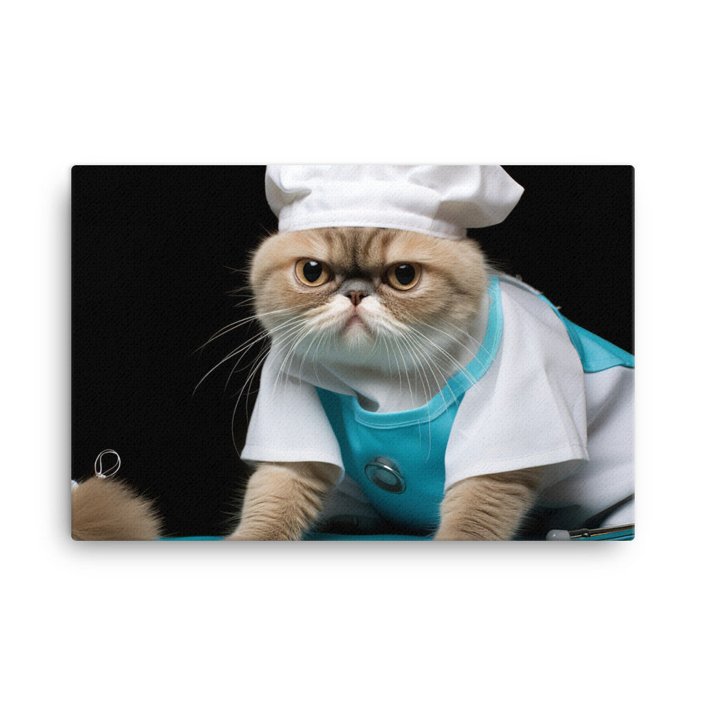 Exotic Shorthair Nurse Canvas - PosterfyAI.com