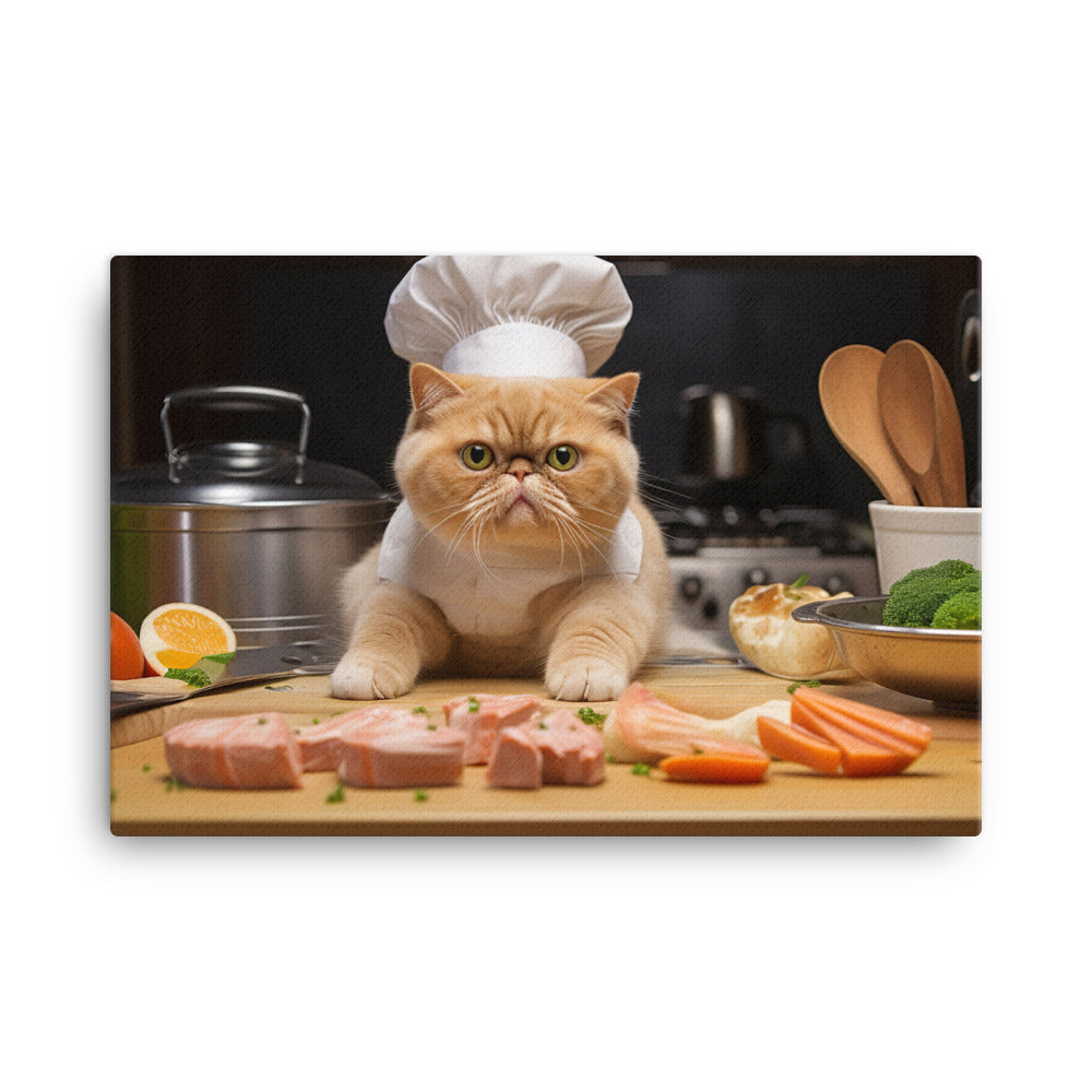 Exotic Shorthair Chef Canvas - PosterfyAI.com