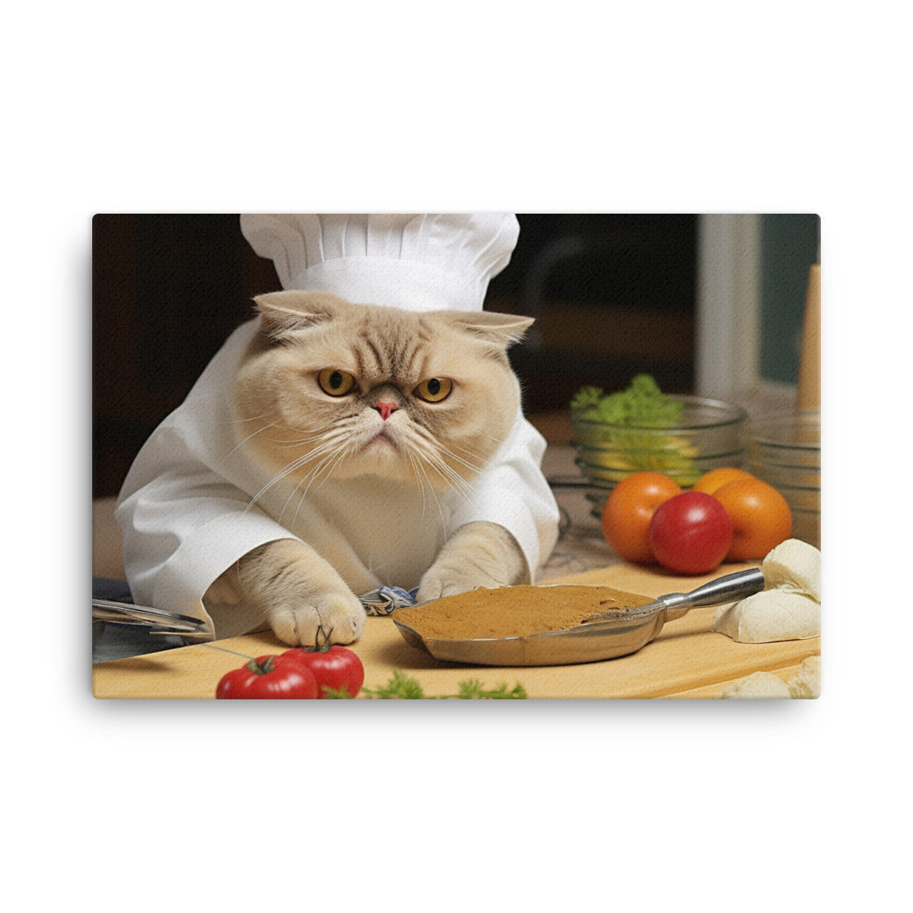 Exotic Shorthair Chef Canvas - PosterfyAI.com