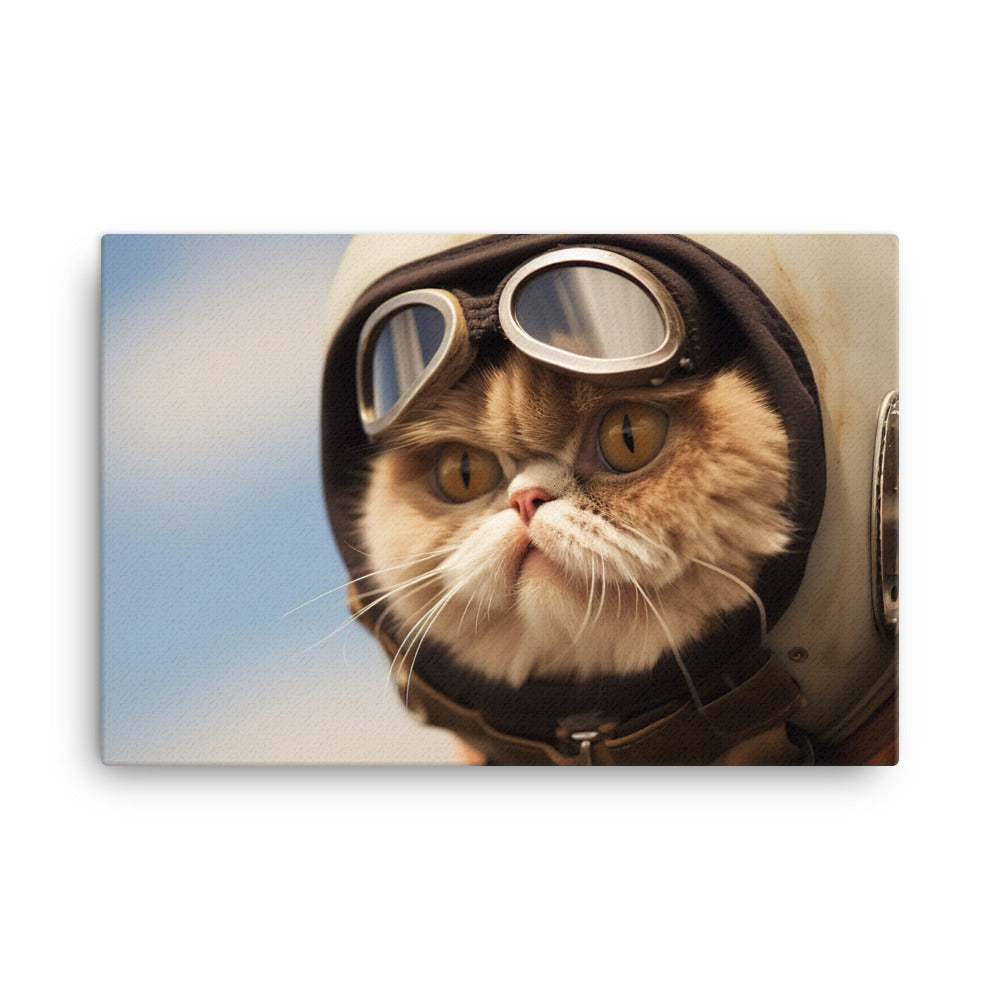 Exotic Shorthair Pilot Canvas - PosterfyAI.com