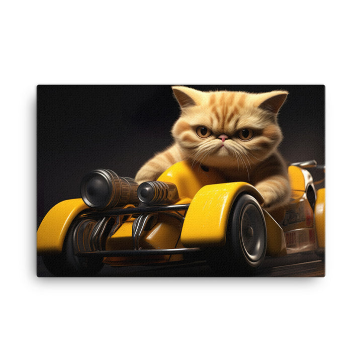 Exotic Shorthair Motorsport Athlete Canvas - PosterfyAI.com