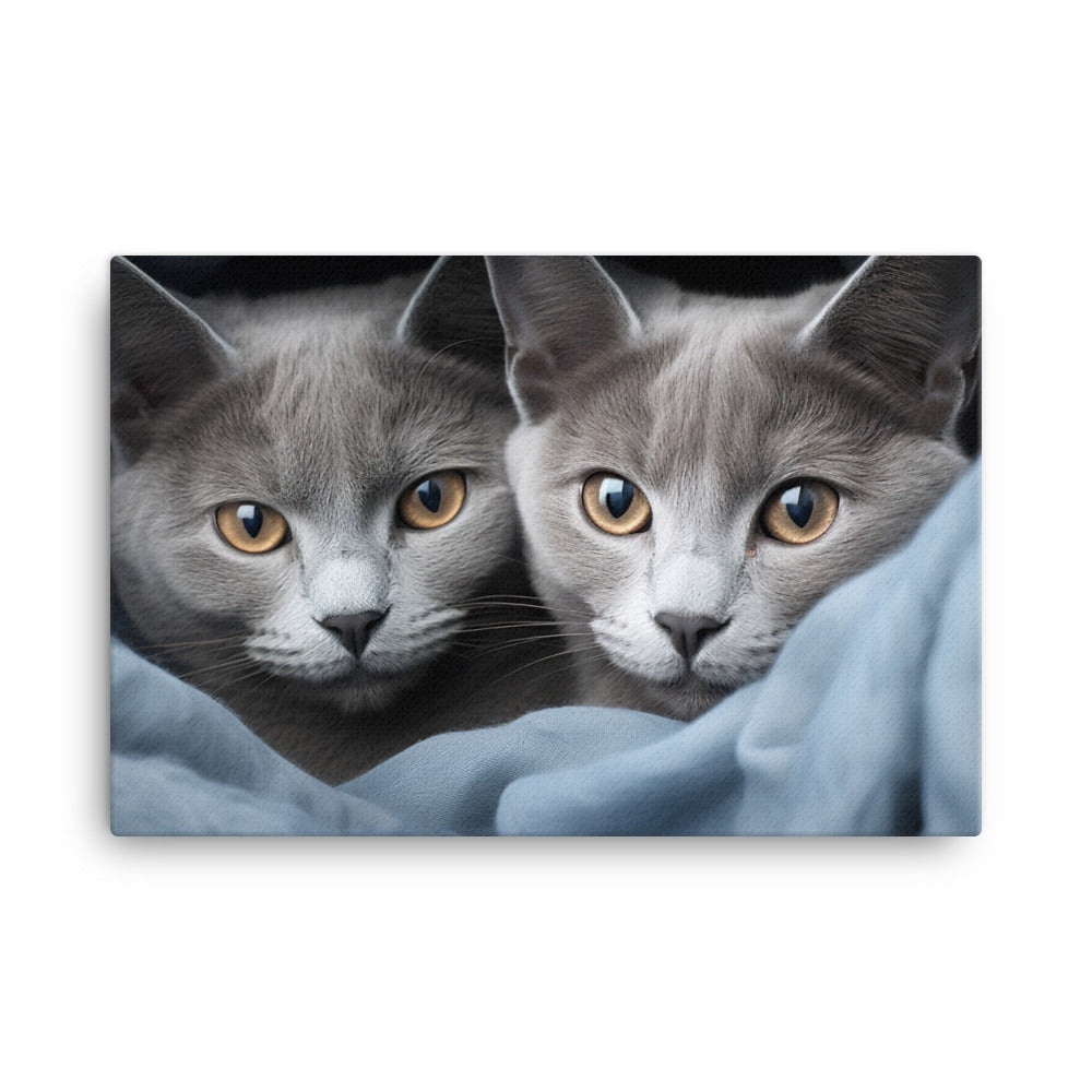 Russian Blue Canvas - PosterfyAI.com