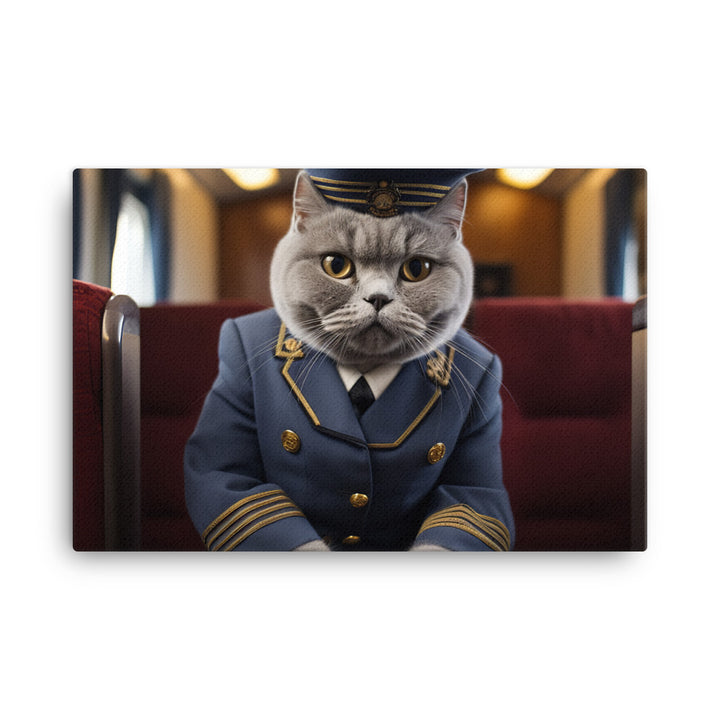 British Shorthair Transit Operator Canvas - PosterfyAI.com