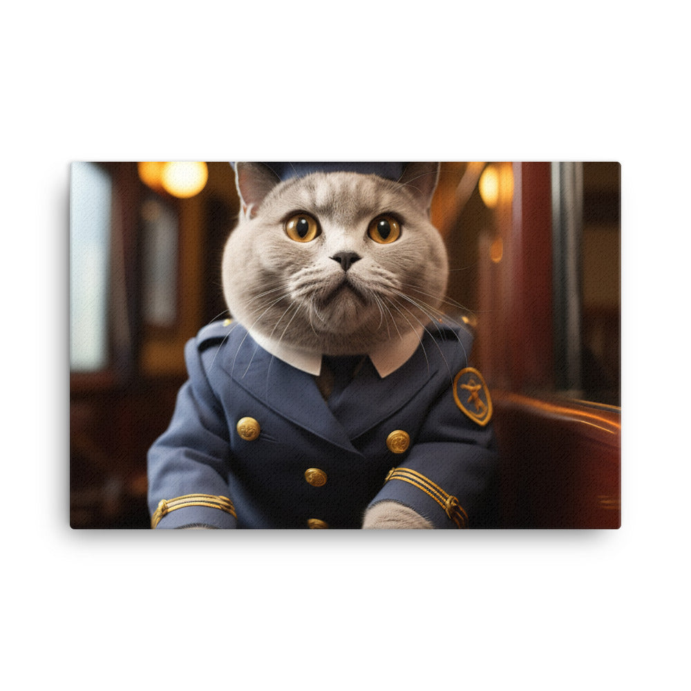 British Shorthair Transit Operator Canvas - PosterfyAI.com