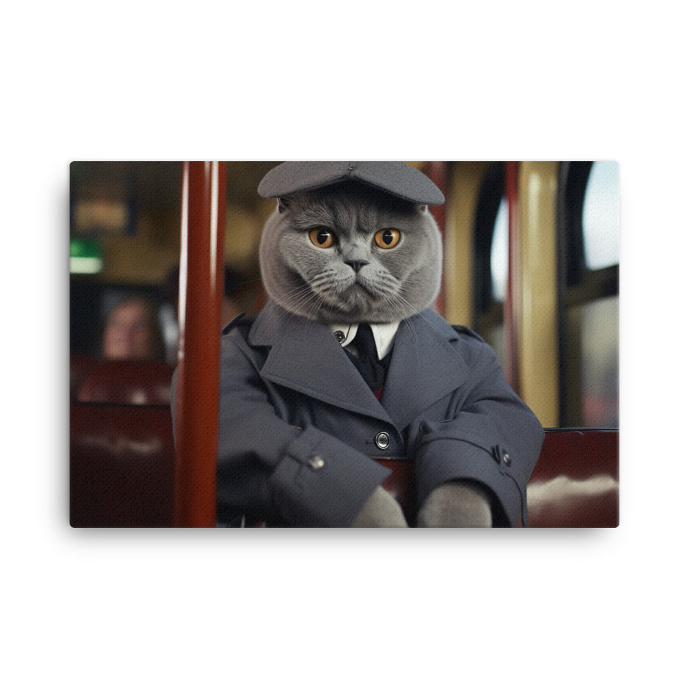 British Shorthair Transit Operator Canvas - PosterfyAI.com