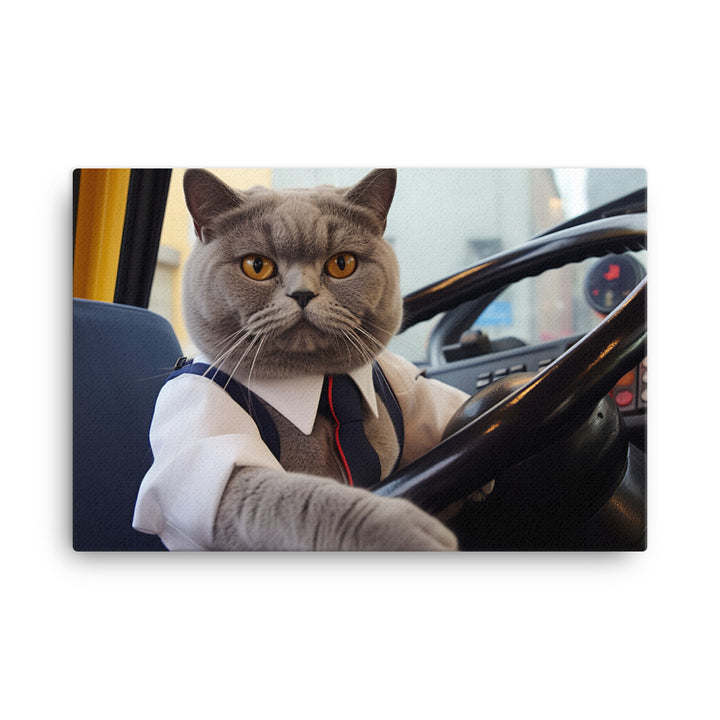 British Shorthair Transit Operator Canvas - PosterfyAI.com