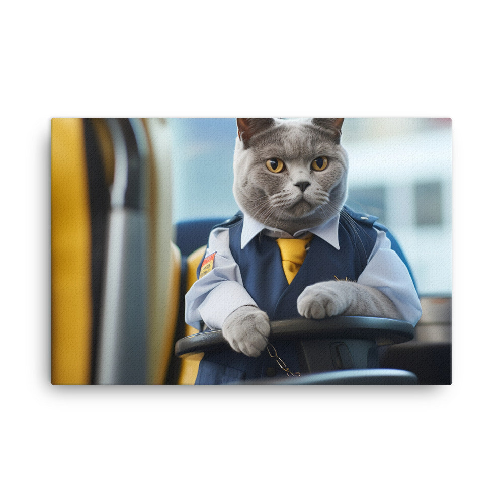 British Shorthair Transit Operator Canvas - PosterfyAI.com