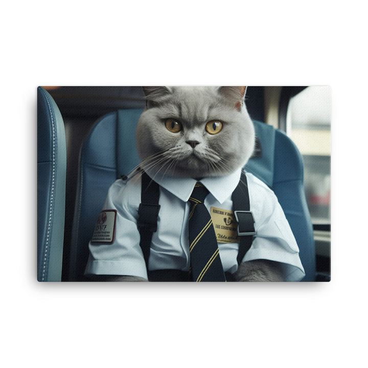 British Shorthair Transit Operator Canvas - PosterfyAI.com