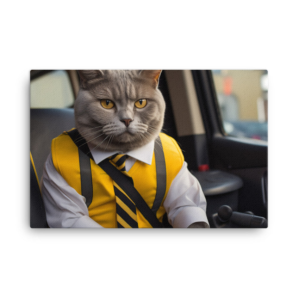 British Shorthair Transit Operator Canvas - PosterfyAI.com