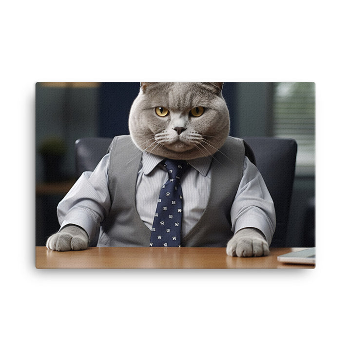 British Shorthair Sales Consultant Canvas - PosterfyAI.com