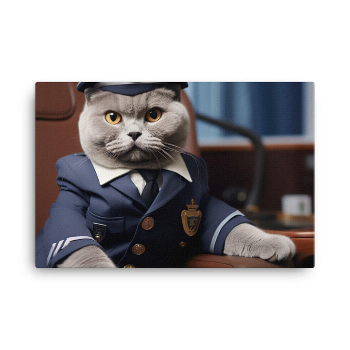 British Shorthair Pilot Canvas - PosterfyAI.com