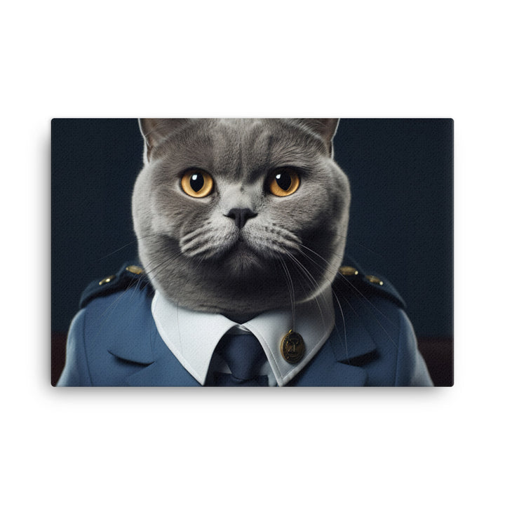 British Shorthair Pilot Canvas - PosterfyAI.com