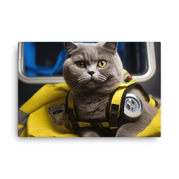 British Shorthair Paramedic Canvas - PosterfyAI.com