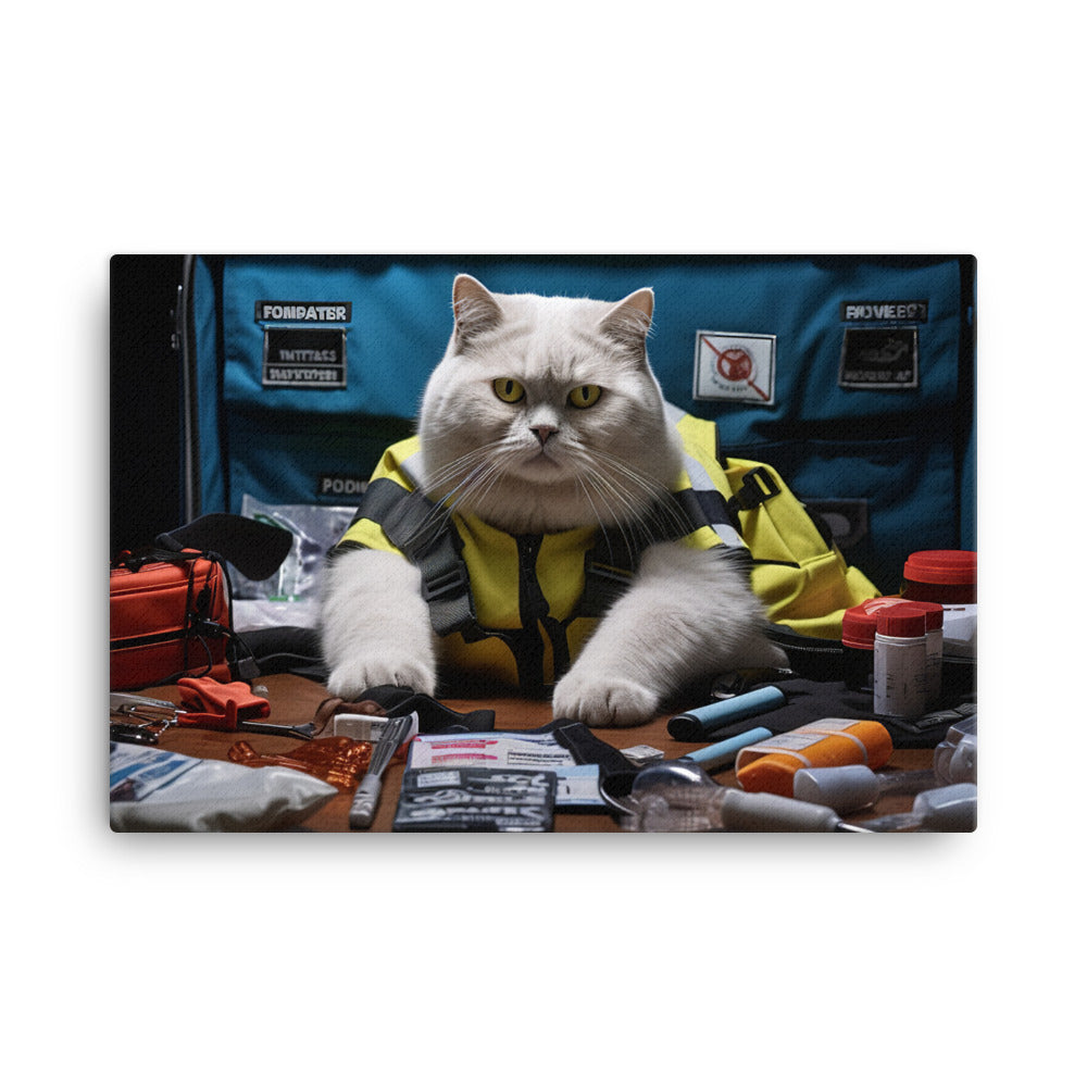 British Shorthair Paramedic Canvas - PosterfyAI.com