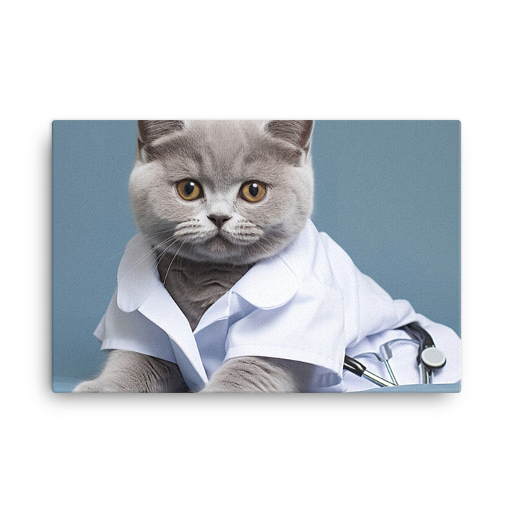 British Shorthair Nurse Canvas - PosterfyAI.com