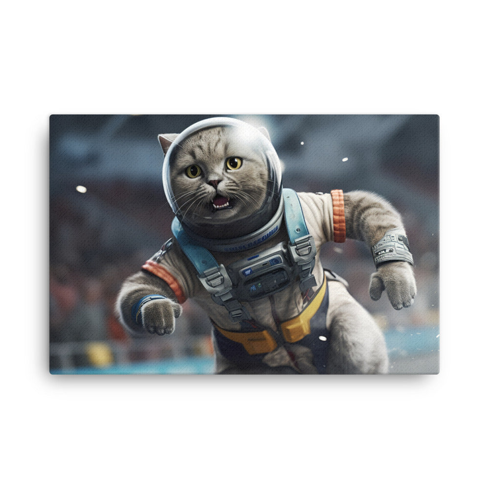 British Shorthair Motorsport Athlete Canvas - PosterfyAI.com