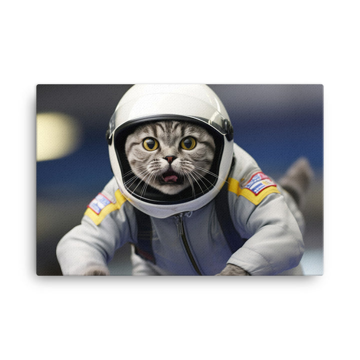 British Shorthair Motorsport Athlete Canvas - PosterfyAI.com