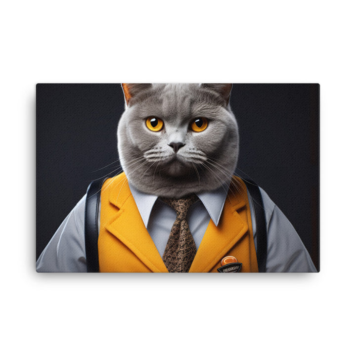 British Shorthair Janitor Canvas - PosterfyAI.com