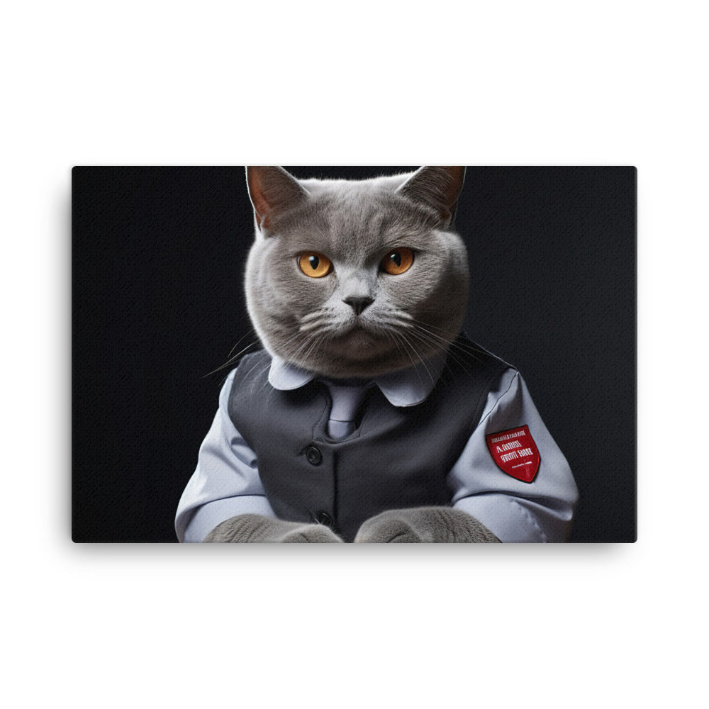 British Shorthair Fast Food Crew Canvas - PosterfyAI.com