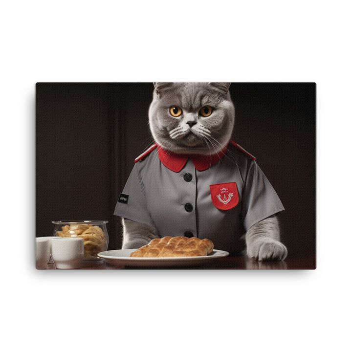 British Shorthair Fast Food Crew Canvas - PosterfyAI.com