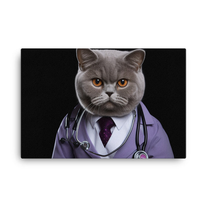 British Shorthair Doctor Canvas - PosterfyAI.com