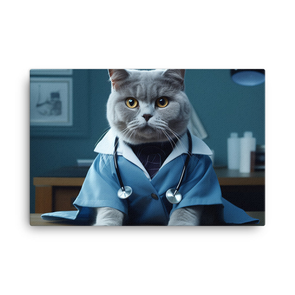 British Shorthair Doctor Canvas - PosterfyAI.com