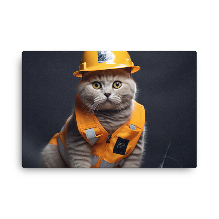 British Shorthair Contractor Canvas - PosterfyAI.com