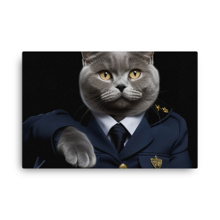 British Shorthair Cabin Crew Canvas - PosterfyAI.com