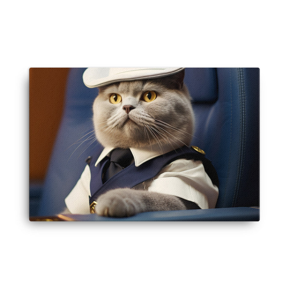 British Shorthair Cabin Crew Canvas - PosterfyAI.com