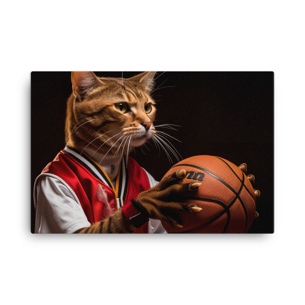Abyssinian Basketball Player Canvas - PosterfyAI.com